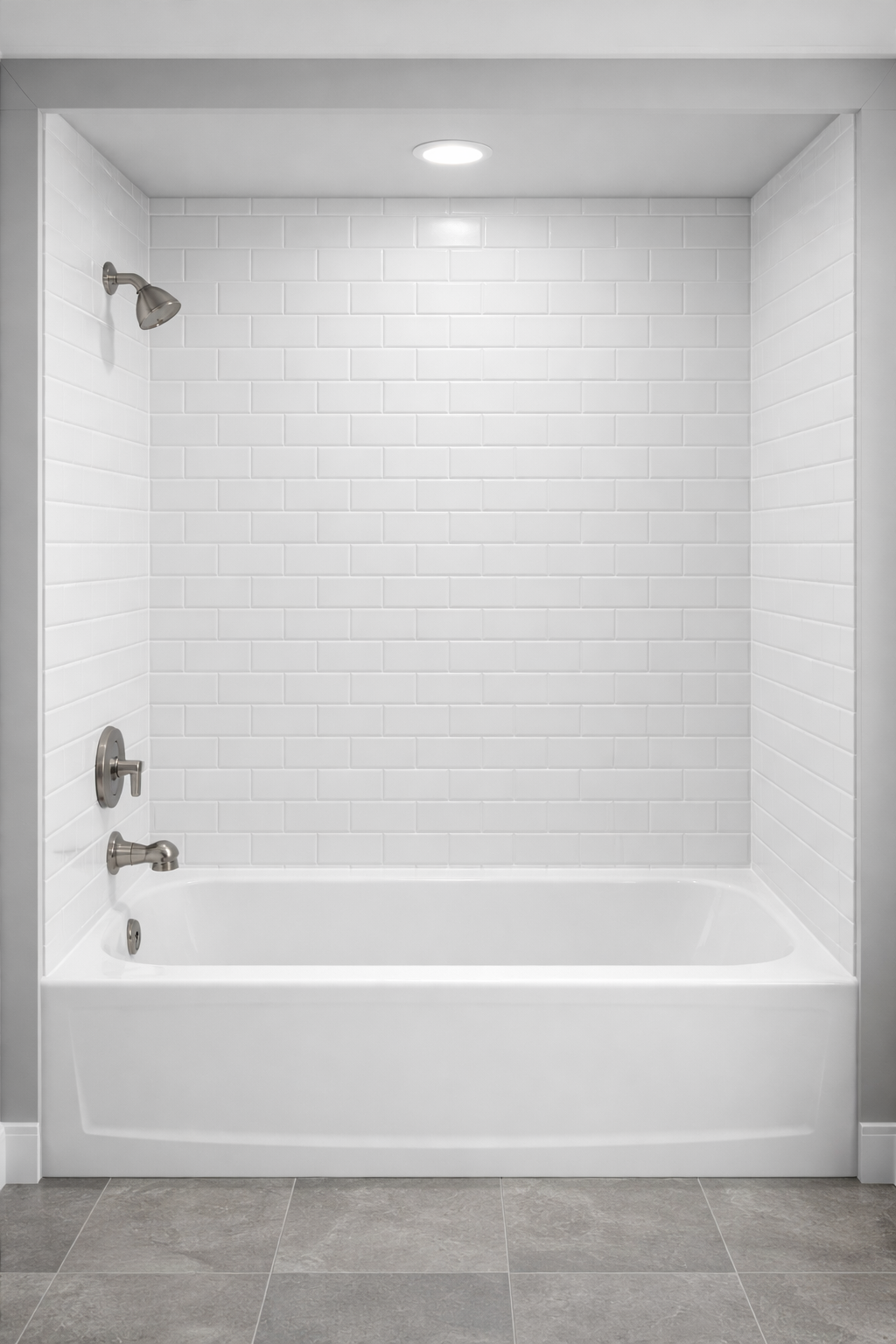 Finished acrylic shower wall Ottawa — front view