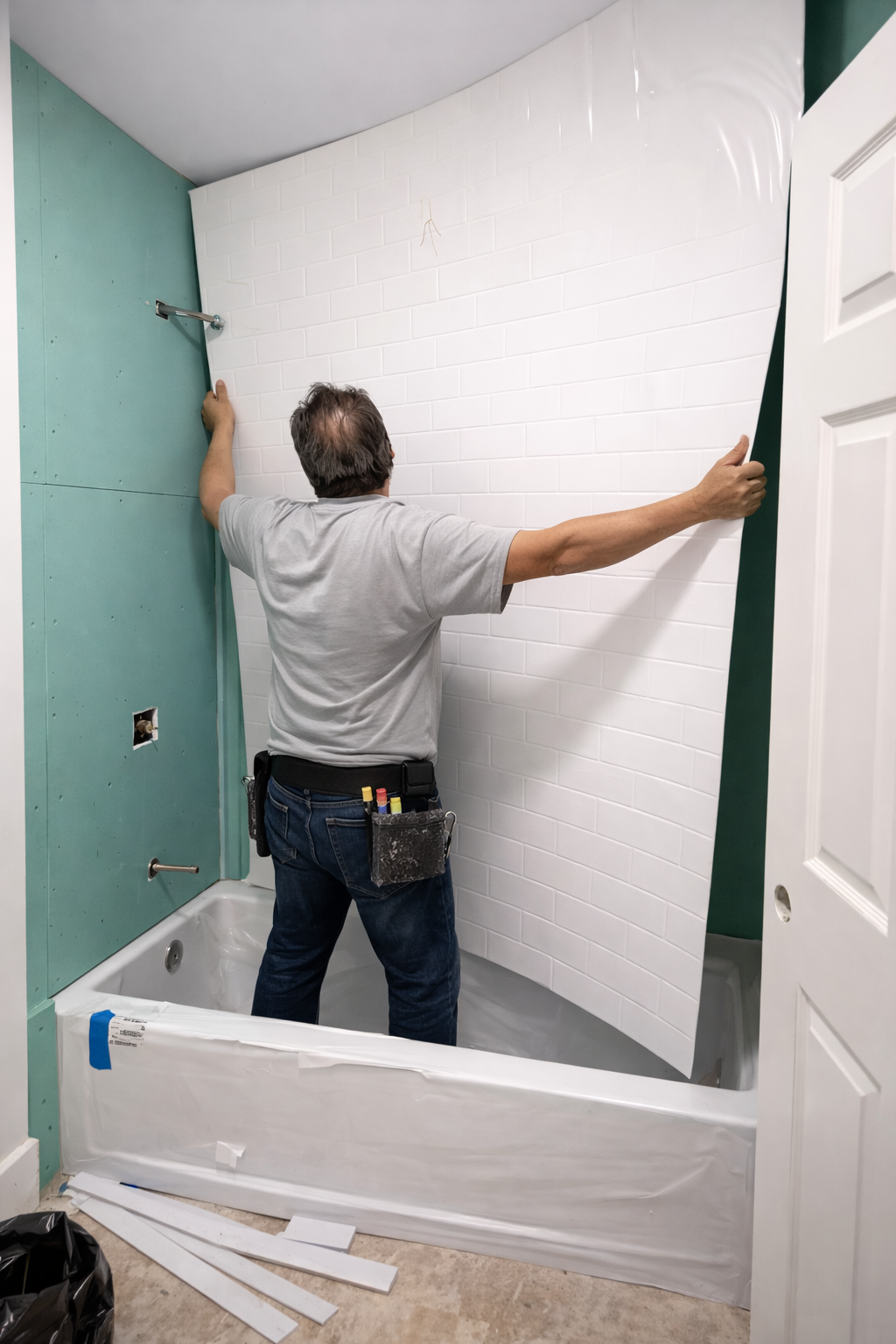 Acrylic shower wall panel installation Ottawa