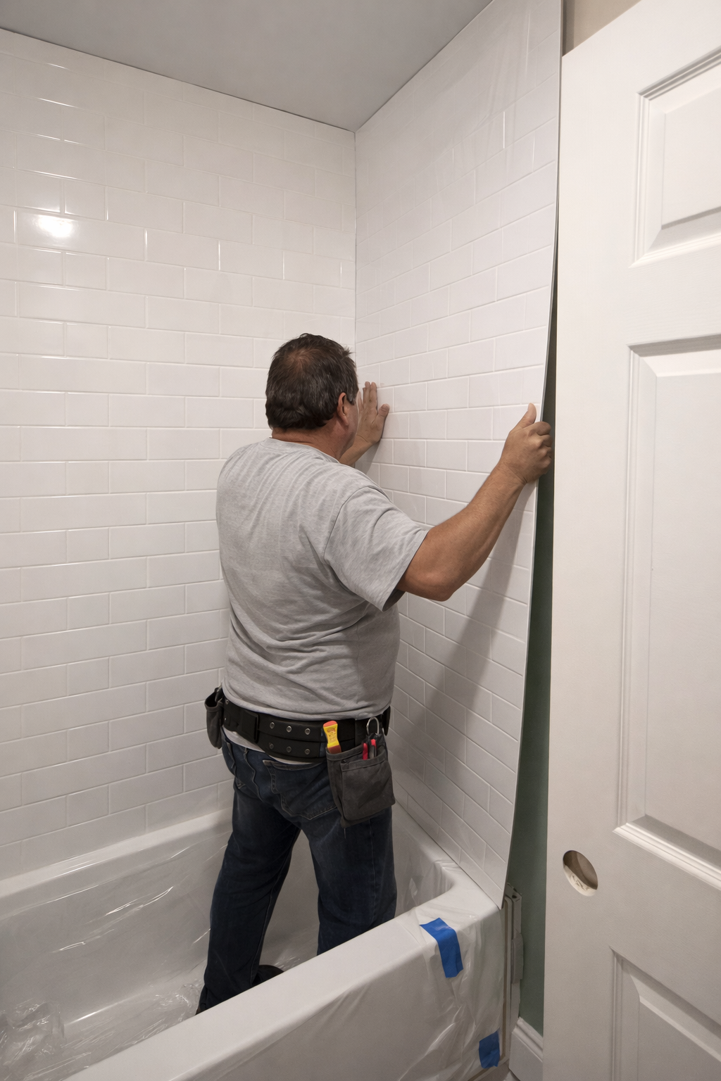 Installing acrylic shower wall corner Ottawa